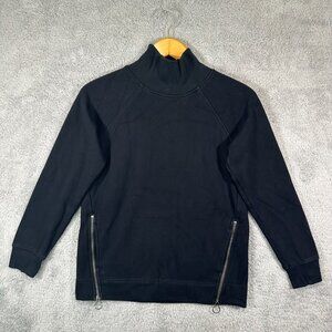 Athleta Women’s Cozy Karma Side Zip‎ Funnel Neck Sweatshirt Black Size Extra S